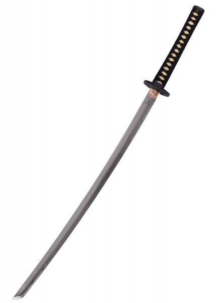 Kranich Katana von Marto. Ein elegantes Samurai-Schwert mit einer scharfen, gebogenen Klinge und einem kunstvoll gestalteten schwarzen Griff mit goldenen Akzenten. Ideal für Sammler und Martial-Arts-Enthusiasten.