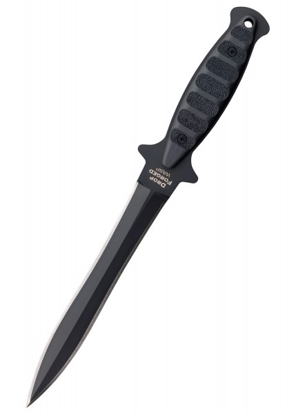 Das Drop Forged Wasp ist ein robustes schwarzes Messer mit einer scharfen, doppelten Schneide aus einem Stück geschmiedet. Der ergonomische Griff mit Textur bietet sicheren Halt. Ideal für Outdoor-Abenteuer und taktische Einsätze.