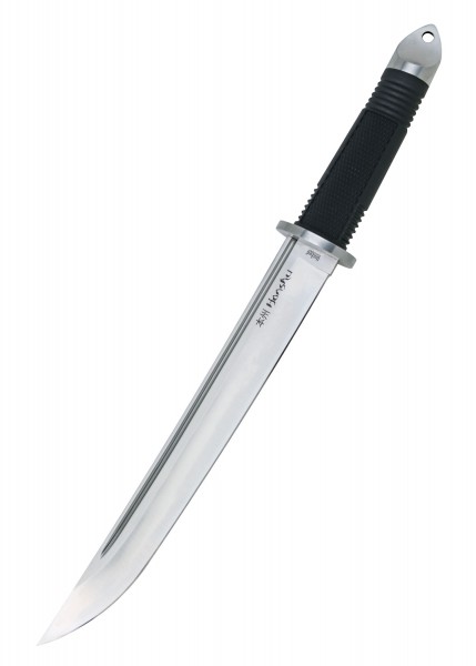 Das Honshu Tanto-Messer ist ein robustes Werkzeug mit einer scharfen, langen Klinge und einem geriffelten Griff für sicheren Halt. Es kommt mit einer passenden Scheide, ideal für Outdoor-Aktivitäten und Sammler hochwertiger Messer.