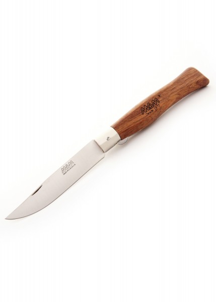 Jagdliches Taschenmesser mit Linerlock. Das Messer hat eine scharfe, rostfreie Klinge und einen ergonomisch geformten Holzgriff. Ideal für Outdoor-Aktivitäten und Jagd.