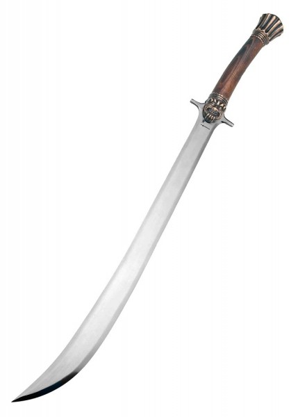 Das Conan Schwert Valeria von Marto ist bronzefarben und besticht durch sein elegantes, geschwungenes Klinge. Der kunstvoll verzierte Griff und die hochwertige Verarbeitung machen es zu einem beeindruckenden Sammlerobjekt.