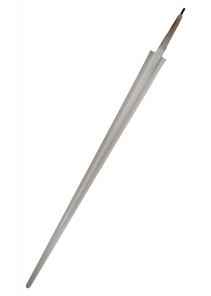 Abgebildet ist eine stumpfe Ersatzklinge für das Tinker Frühmittelalterschwert. Die lange Klinge hat eine schmale Spitze und ist aus robustem Metall gefertigt, ideal für historische Nachstellungen oder Schwertkampfübungen.