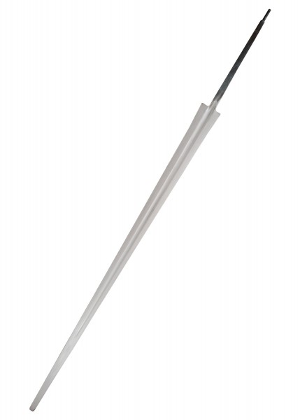 Diese Ersatzklinge für das Tinker Langschwert ist stumpf und ideal für Training sowie Schaukampf. Die Klinge besteht aus widerstandsfähigem Stahl und ist ca. 80 cm lang, mit schmalem Profil und angedeuteter Fehlschärfe.