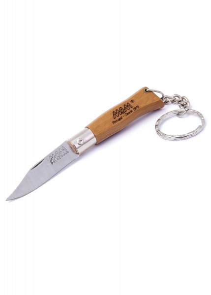 Das Douro Taschenmesser mit Schlüsselring wird aus Edelstahl und einem Holzgriff hergestellt. Das Messer hat eine stabile Klinge und ist mit einem Schlüsselring versehen, der an einem Ende des Griffs befestigt ist. Ideal für den täglichen Gebrauch un