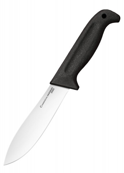 Das Western Hunter Messer aus der Commercial Serie besticht durch seine scharfe Klinge und den ergonomischen schwarzen Griff. Ideal für den robusten Einsatz geeignet und mit einer Lochbohrung für leichtes Aufhängen versehen.