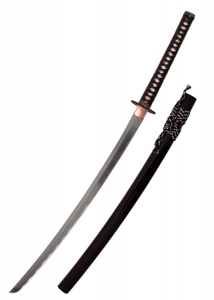 Das John Lee 47 Ronin Katana beeindruckt mit einer scharfen, gebogenen Klinge und einem kunstvoll gewickelten Griff. Der glänzende, schwarze Scheide (Saya) und das elegante Design machen es zu einem herausragenden Samuraischwert.