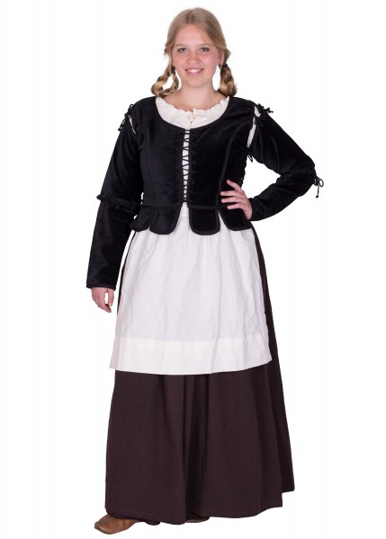 Medieval Velvet Jacket Griselda, black, Woman's Jacket, Late Middle ...