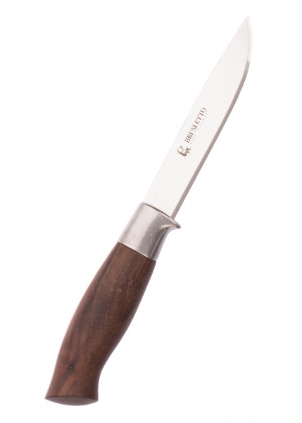 Das Feststehende Messer Tiur von Brusletto verfügt über eine scharfe, rostfreie Klinge und einen eleganten Griff aus Holz. Es ist ideal für Outdoor-Aktivitäten und den täglichen Gebrauch. Die hochwertige Verarbeitung macht es langlebig und vielseitig