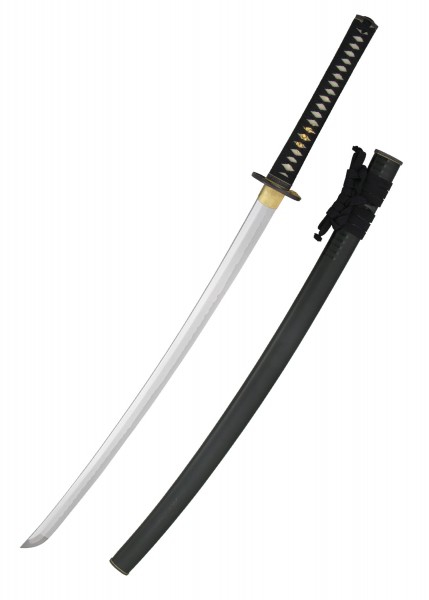 Das Tiger Elite Katana ist ein hochwertiges japanisches Schwert mit einer scharfen Klinge, einem schwarzen Griff und Scheide. Die Klinge zeigt traditionelle Handwerkskunst und ist perfekt für Sammler und Enthusiasten.