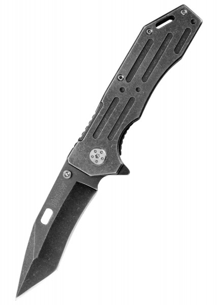 Das Kershaw LIFTER Taschenmesser im BlackWash-Look besticht durch sein robustes Design. Die titanschwarze Klinge verfügt über eine Tanto-Spitze und das ergonomische Griffstück aus Stahl sorgt für einen sicheren Halt bei jeder Anwendung.