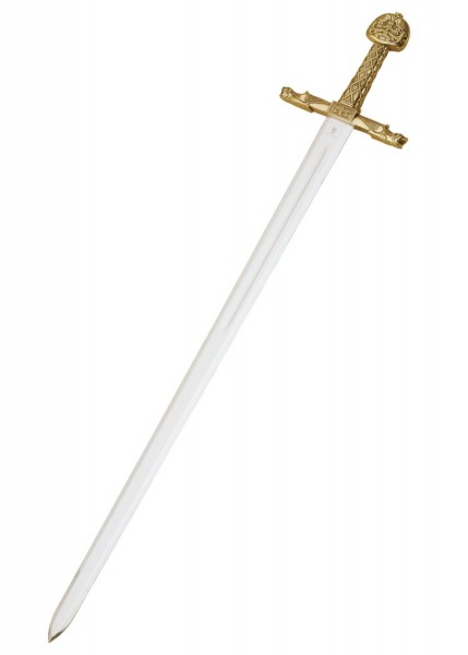 Bronzefarbenes Schwert Kaiser Karl der Große von Marto. Es verfügt über eine detailliert gestaltete Parierstange und einen reich verzierten Knauf. Die lange, schmale Klinge ist silbern und läuft zu einer scharfen Spitze zu.