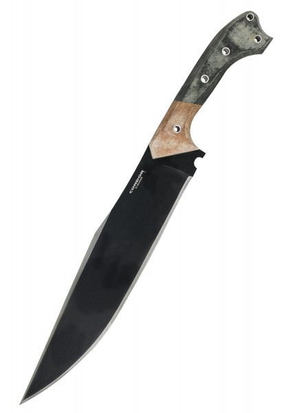 Das Atrox Knife von Condor ist ein großes, robustes Messer mit einer langen, schwarzen Klinge aus hochwertigem Stahl. Der Griff besteht aus zwei Materialien, die eine handliche und sichere Handhabung bieten. Perfekt für Outdoor-Aktivitäten und Surviv