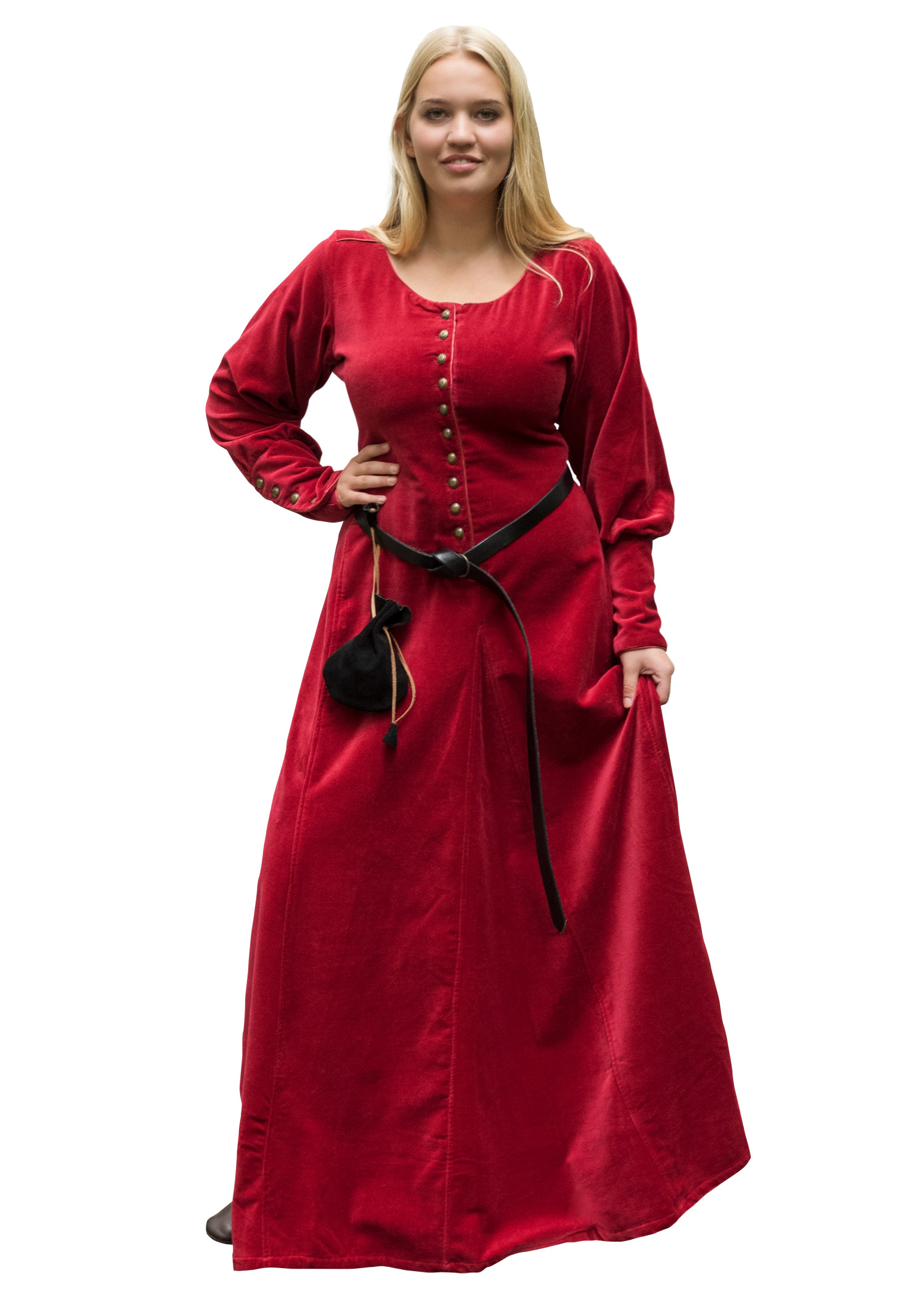 Velvet Cotehardie Isabell, Medieval Dress, red | Battle-Merchant ⚔