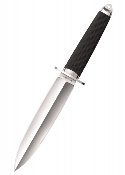 Der 3V Tai Pan Dolch aus CPM 3V Stahl ist satiniert und besticht durch seine doppelschneidige Klinge und rutschfestem schwarzen Griff. Ideal für Sammler und Outdoor-Enthusiasten, bietet er sowohl Funktion als auch Stil.